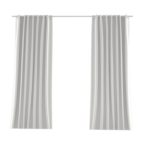 White grey curtain - Photo, Image