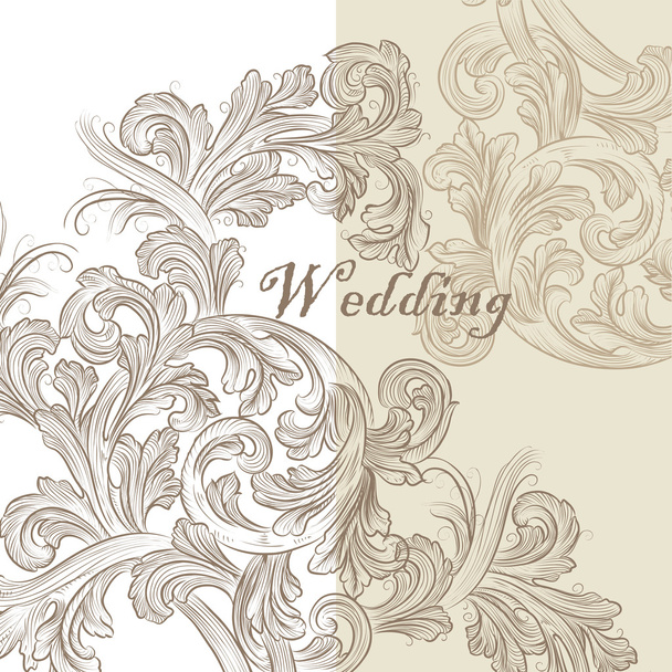 デザインの美しい結婚式の招待カード - ベクター画像