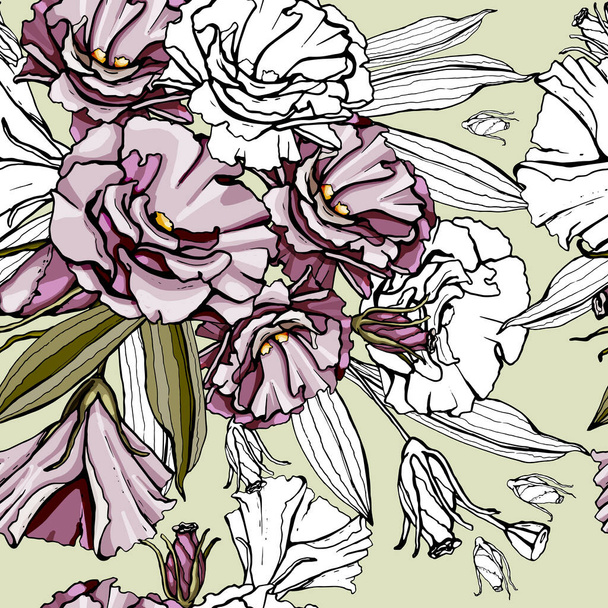 Background of flowers. Seamless pattern. - Vecteur, image