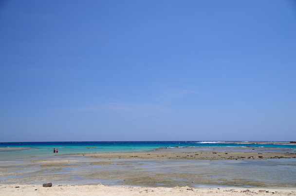 піщаний пляж з рифом на морі
 - Фото, зображення