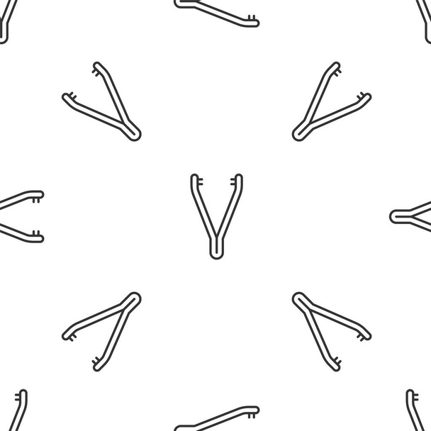 Серые линии Медицинский пинцет значок изолированный бесшовный рисунок на белом фоне. Медицина и здоровье. Анатомический пинцет. Векторная миграция
 - Вектор,изображение