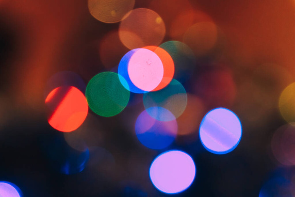 New Year tree stands indoors blurred view - Valokuva, kuva