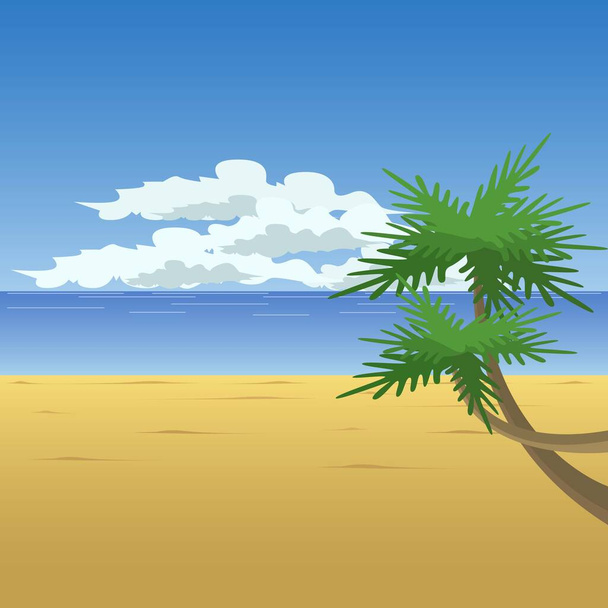 日当たりの良い夏のビーチ - ベクター画像