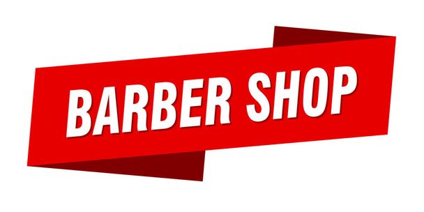 barber shop banner template. barber shop ribbon label sign - Вектор, зображення
