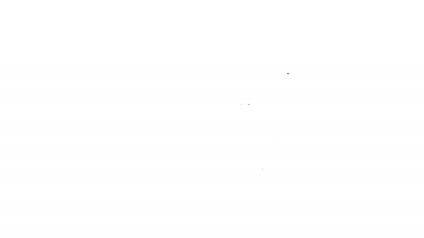 Schwarze Linie Öleinfülldeckelöffnung am Tankstellensymbol isoliert auf weißem Hintergrund. 4K Video Motion Grafik Animation - Filmmaterial, Video