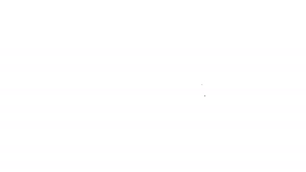 Schwarze Linie Auto Spiegel Symbol isoliert auf weißem Hintergrund. 4K Video Motion Grafik Animation - Filmmaterial, Video