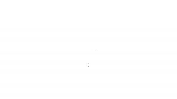 Μαύρο εικονίδιο δίσκων φρένων αυτοκινήτων γραμμών απομονωμένο σε άσπρο υπόβαθρο. 4K Γραφική κίνηση κίνησης βίντεο - Πλάνα, βίντεο