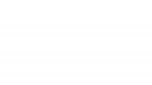 Černá čára Řasenka ikona štětce izolované na bílém pozadí. Grafická animace pohybu videa 4K - Záběry, video