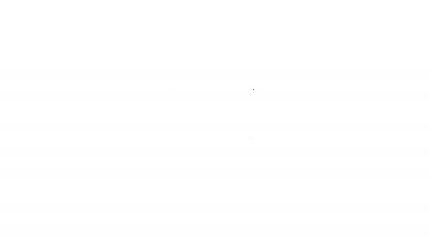 Linha preta Ícone de porta fechada isolado no fundo branco. Animação gráfica em movimento de vídeo 4K - Filmagem, Vídeo