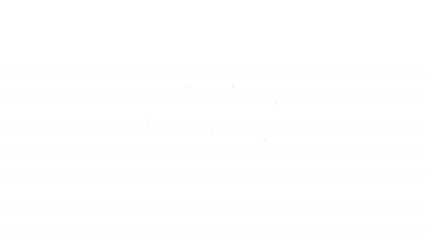 Linha preta ícone do sofá isolado no fundo branco. Animação gráfica em movimento de vídeo 4K - Filmagem, Vídeo
