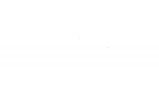 Černá čára Ruční palec nahoru ikona izolované na bílém pozadí. Grafická animace pohybu videa 4K - Záběry, video