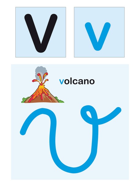 Εικονογραφημένο αλφάβητο γράμματα διανυσματική εικόνα, ABC διανυσματικές κάρτες αλφάβητο - Διάνυσμα, εικόνα