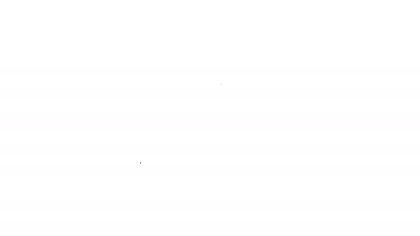 Fekete vonal Hanger szekrény ikon elszigetelt fehér háttér. Öltöző ikon. Ruhatisztító szimbólum. Mosodai vállfa tábla. 4K Videó mozgás grafikus animáció - Felvétel, videó