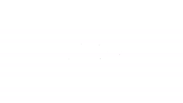 Zwarte lijn Lederen riem met knop stalen gesp pictogram geïsoleerd op witte achtergrond. 4K Video motion grafische animatie - Video