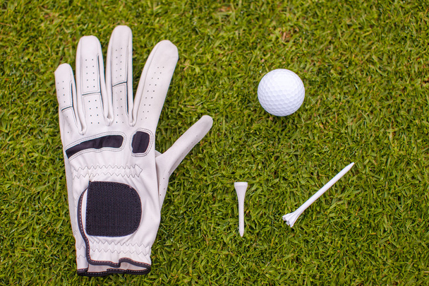 Golf equipment on green grass - Photo, Image