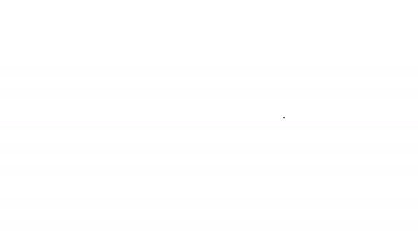 Fekete vonal Középkori vas sisak a fejvédő ikon elszigetelt fehér alapon. 4K Videó mozgás grafikus animáció - Felvétel, videó