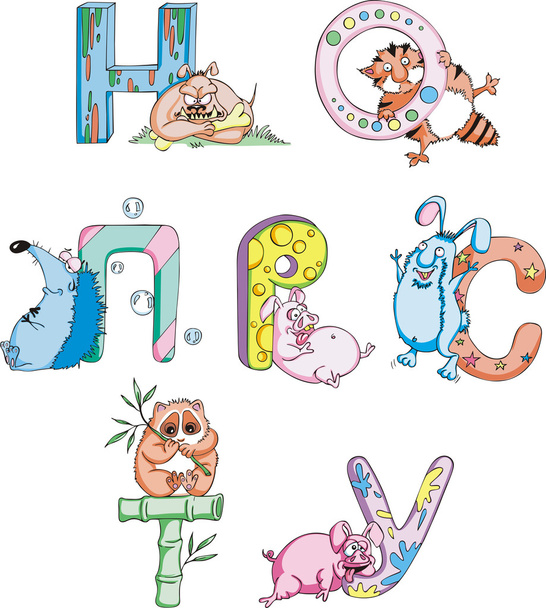 Смешные детские кириллические буквы
 - Вектор,изображение