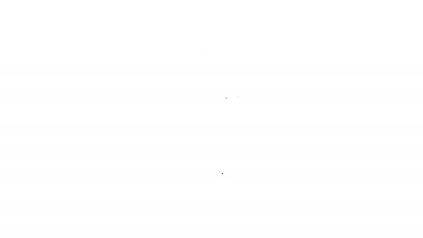 Черная линия Бумажная сумка с иконкой утилизации изолированы на белом фоне. Сумка с символом переработки. Видеографическая анимация 4K - Кадры, видео