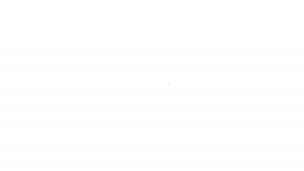 Linha preta Garrafa de ícone de água isolado no fundo branco. Sinal de bebida com refrigerante. Animação gráfica em movimento de vídeo 4K - Filmagem, Vídeo