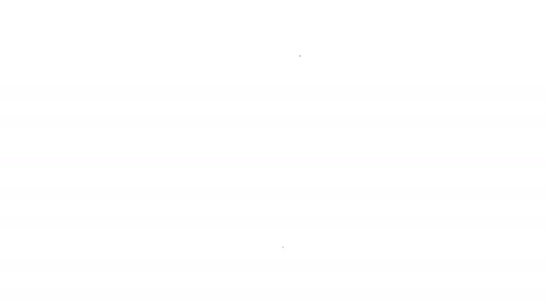 Línea negra Icono de horquilla de plástico desechable aislado sobre fondo blanco. Animación gráfica de vídeo 4K
 - Metraje, vídeo