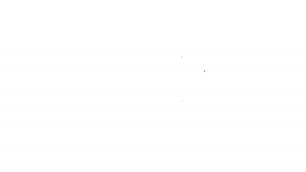 Czarna linia Ikona kuchenki mikrofalowej izolowana na białym tle. Ikona urządzeń gospodarstwa domowego. 4K Animacja graficzna ruchu wideo - Materiał filmowy, wideo