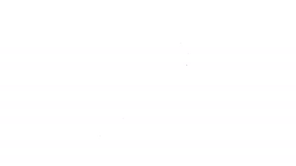 Línea negra Icono de rodillo aislado sobre fondo blanco. Animación gráfica de vídeo 4K - Metraje, vídeo