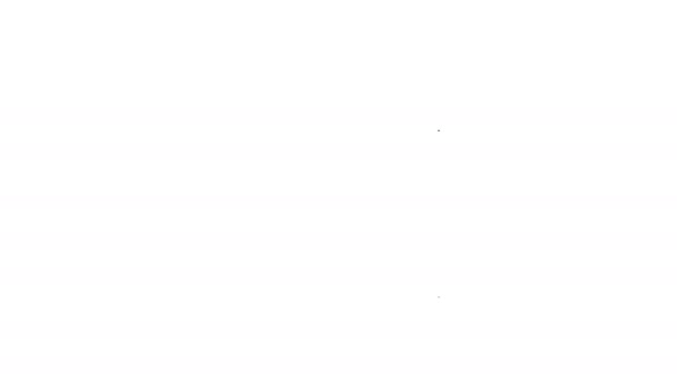 Línea negra Icono del guante del horno aislado sobre fondo blanco. Señal del portavasos de cocina. Guante de cocina. Animación gráfica de vídeo 4K - Imágenes, Vídeo