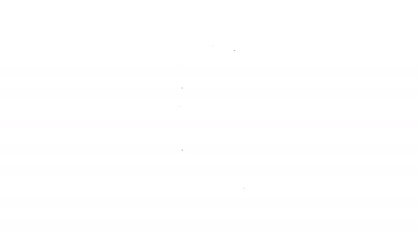 Černá čára Ikona lednice izolované na bílém pozadí. Lednice s mrazákem. Domácí technika a spotřebiče. Grafická animace pohybu videa 4K - Záběry, video