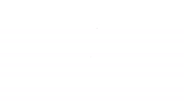 Černá čára Masový vrtulník ikona izolované na bílém pozadí. Kuchyňský nůž na maso. Řeznický nůž. Grafická animace pohybu videa 4K - Záběry, video