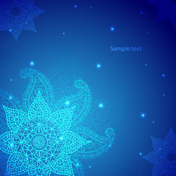 modrý ornament indické vinobraní. vektorové ilustrace pro vaše firemní prezentace - Vektor, obrázek