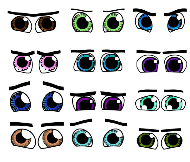 Conjunto de olhos de anime para projeto de design
 - Foto, Imagem