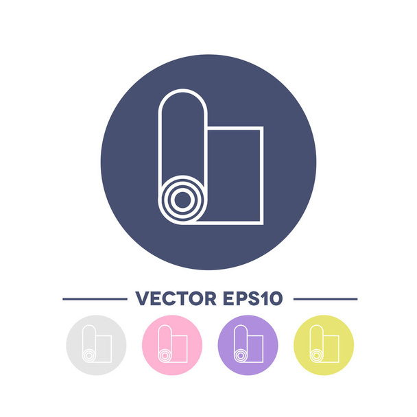 yoga mat vector icon, vector illustration - Vector, Imagen