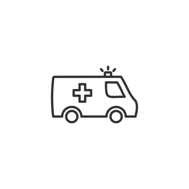 Ambulance paramedisch voertuig - lijn pictogram. Ambulance truck symbool -outline stijl ontwerp. Vectorillustratie.  - Vector, afbeelding