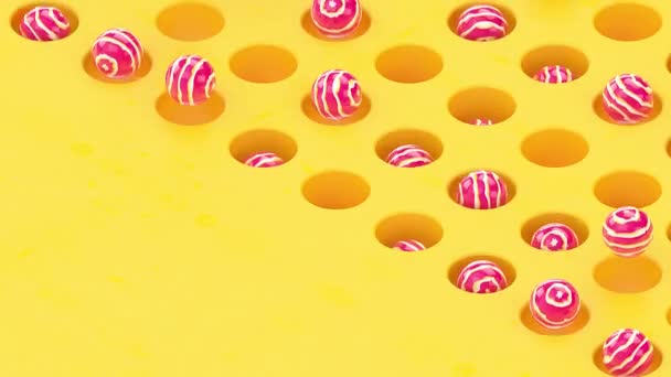 Sweet candy caramel background loop animation. Colorful vivid pink. Minimal art - Footage, Video