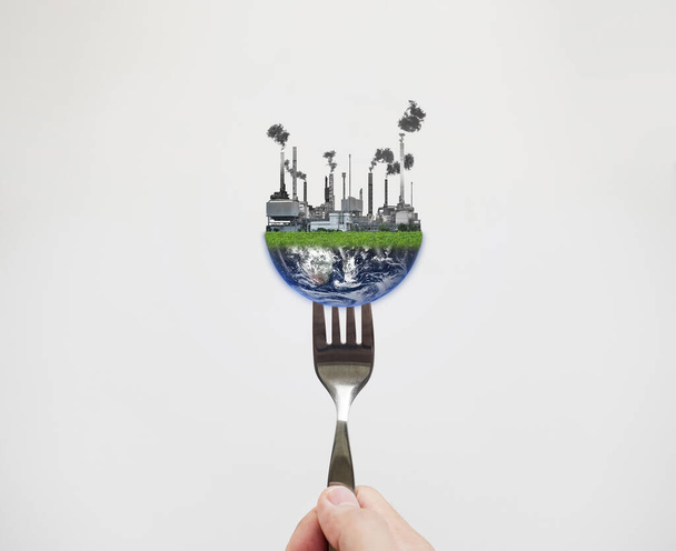 Mérgező élelmiszer és szennyeződést okozó élelmiszerek a szennyezés koncepciójából. A kép elemét a NASA bocsátotta rendelkezésre. - Fotó, kép