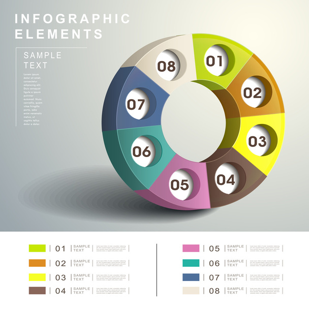 Abstract 3d Dialpad infographics - Vektor, kép
