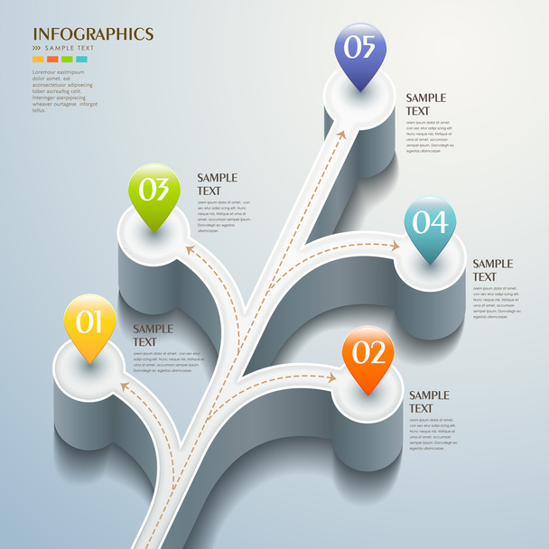 Abstract 3d road infographics - Vector, Image