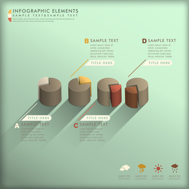 Abstract 3d pie chart infographics - Vetor, Imagem