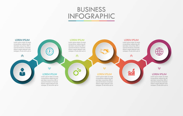 wizualizacja danych biznesowych. timeline infograficzne ikony przeznaczone do abstrakcyjnego szablonu tła kamień milowy element nowoczesny diagram technologia procesu cyfrowy marketing dane prezentacja wykres Vector - Wektor, obraz