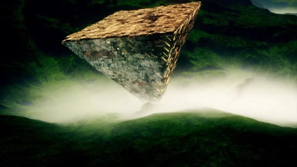 4K Alien Upside Down Pyramid Sci-Fi Cinematic 3D Animation - Footage, Video