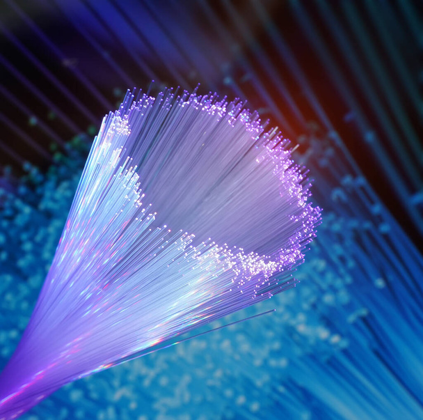 tunnel of fiber optics network cable - Photo, Image