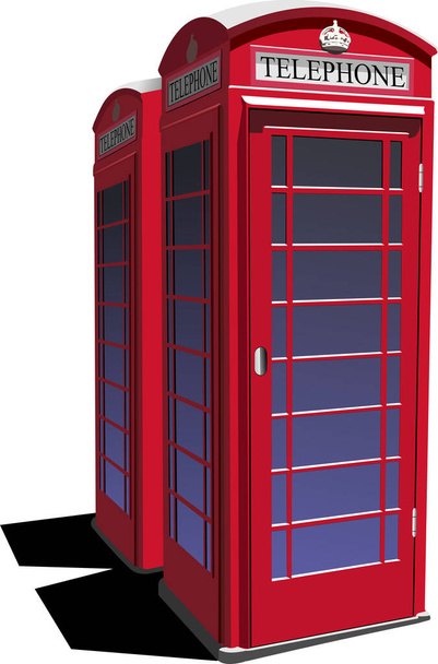 London red rarity  public phone  box. Vector illustration - Vektör, Görsel