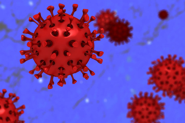 3d μοντέλο του Coronavirus βακτήρια - Φωτογραφία, εικόνα