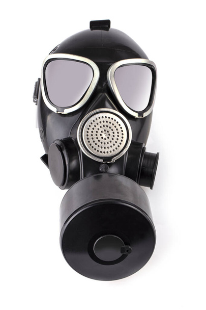 The black gas mask isolatade  on white background - Photo, Image