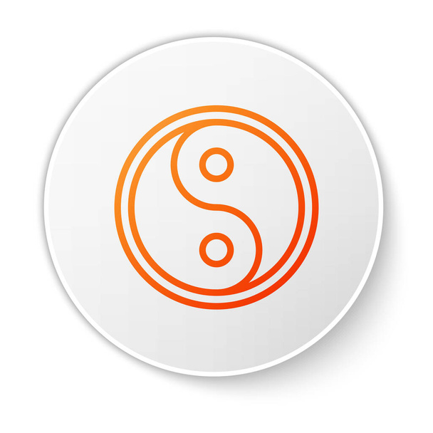 Ligne orange Yin Yang symbole d'harmonie et icône de balance isolé sur fond blanc. Bouton rond blanc. Illustration vectorielle
 - Vecteur, image