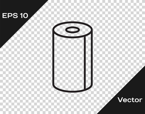 Black line Paper towel roll icon isolated on transparent background. Vector Illustration - Vector, Image
