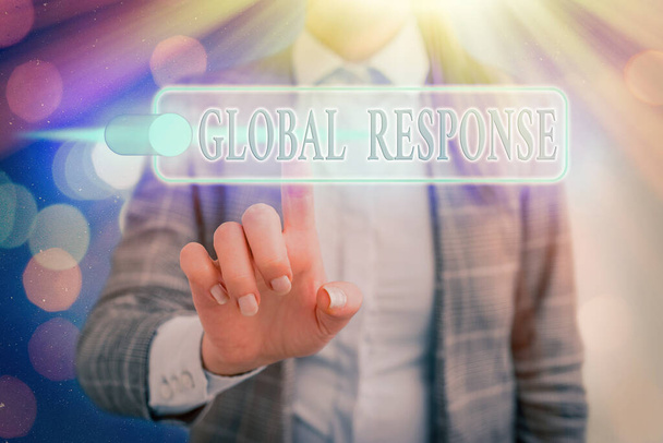 Parola di scrittura del testo Global Response. Business concept per indica il comportamento del materiale lontano dal punto di impatto
. - Foto, immagini