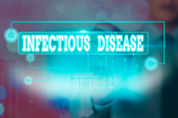 Fertőző betegséget mutató szöveges jel. A kórokozó mikroorganizmus, például vírusok stb. által okozott fogalmi fotó. - Fotó, kép