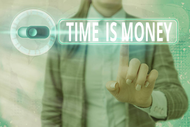 Psaní textu Time Is Money. Obchodní koncept pro dělat věci tak rychle, jak je možné, a ne ztrácet čas. - Fotografie, Obrázek
