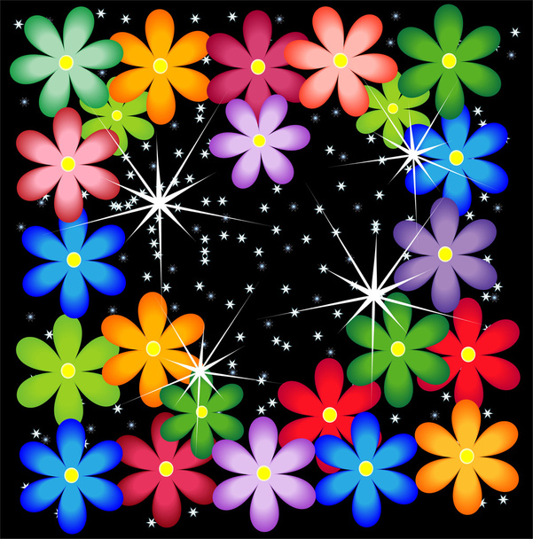 bright background with flowers for a design - Vector, afbeelding